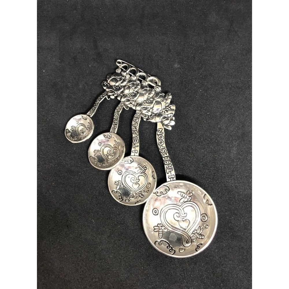 Ganz 4-Piece Set Frog Antique Silver Tone Zinc Measuring Spoons